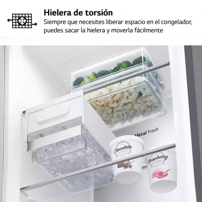 LG Set Frigorífico y congelador, 186cm, clasificación D, Inox antihuellas, GM617MBCSF.SET